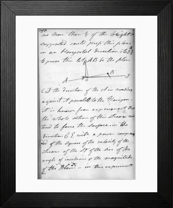 Framed Print : The forces of flight 1795 From Cayleys original notebook Framed Print : The forces of flight 1795 From Cayleys original notebook