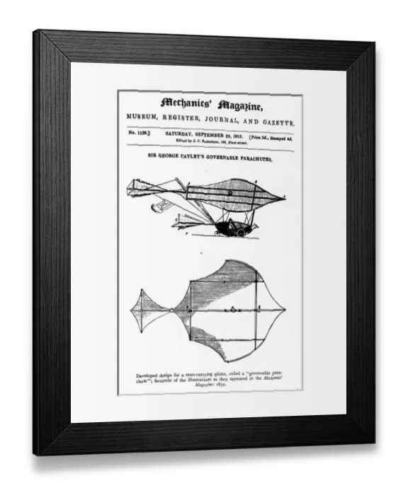Framed Print : George Cayleys governable parachute Framed Print : George Cayleys governable parachute