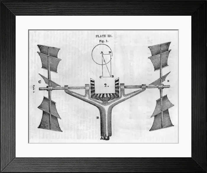 Framed Print : George Cayleys design (side elevation) Framed Print : George Cayleys design (side elevation)