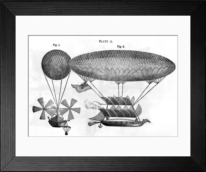 Framed Print : George Cayleys third design for an airship Framed Print : George Cayleys third design for an airship