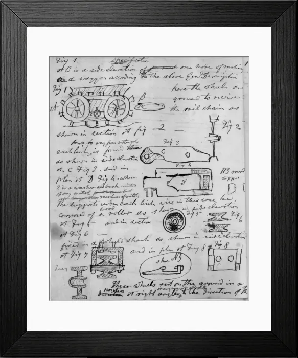 Framed Print : George Cayleys designs for a universal railway Framed Print : George Cayleys designs for a universal railway