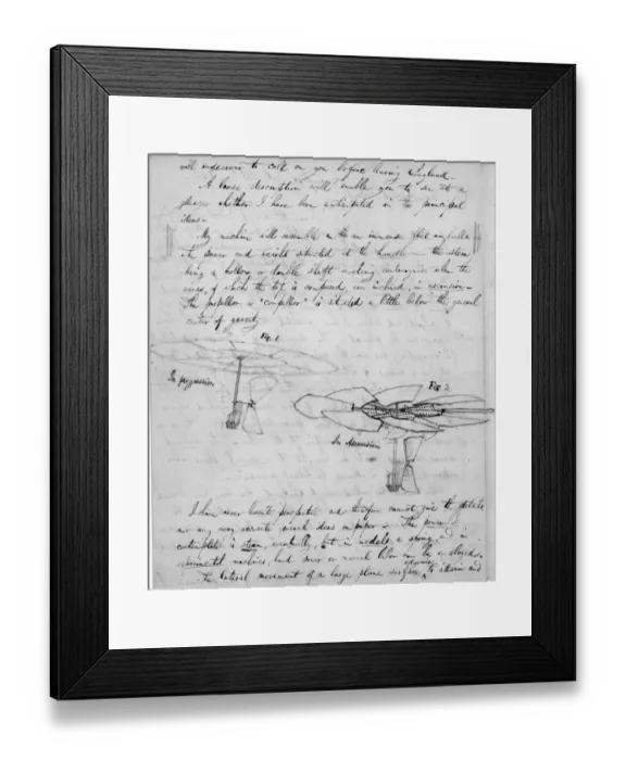 Framed Print : Page of letter from Robert B Taylor to Sir George Cayley Framed Print : Page of letter from Robert B Taylor to Sir George Cayley