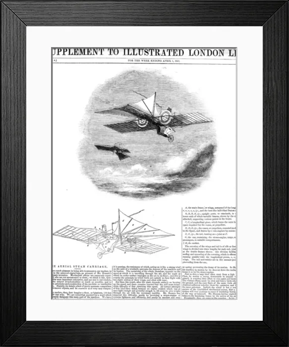 Framed Print : Hensons Aerial Steam Carriage Framed Print : Hensons Aerial Steam Carriage