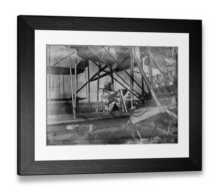 Framed Print : Samuel Franklin Cody at the wheel of a 1909 biplane Framed Print : Samuel Franklin Cody at the wheel of a 1909 biplane
