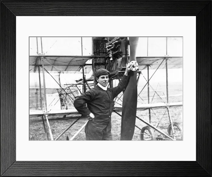 Framed Print : A V Roe 1877-1958 alongside his Triplane Framed Print : A V Roe 1877-1958 alongside his Triplane