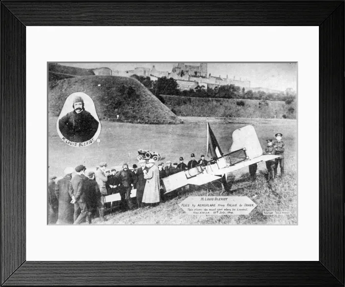 Framed Print : Louis Bleriots arrival at Dover 25 July 1909 Framed Print : Louis Bleriots arrival at Dover 25 July 1909