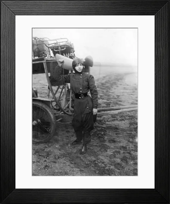 Framed Print : Helene Dutrieu (Aero Club de Belgique Certificate No 27)