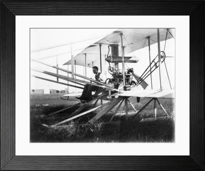 Framed Print : Frank McClean on the Short Biplane No1 Framed Print : Frank McClean on the Short Biplane No1