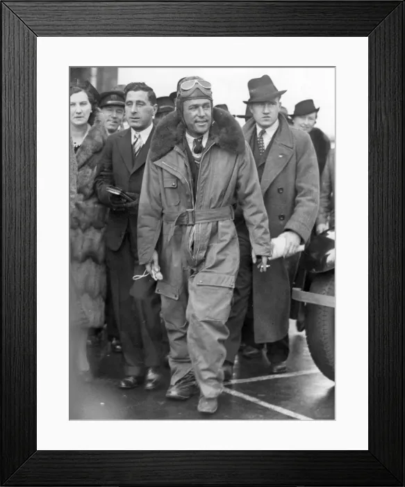Framed Print : Jim Mollison at Croydon Aerodrome Framed Print : Jim Mollison at Croydon Aerodrome