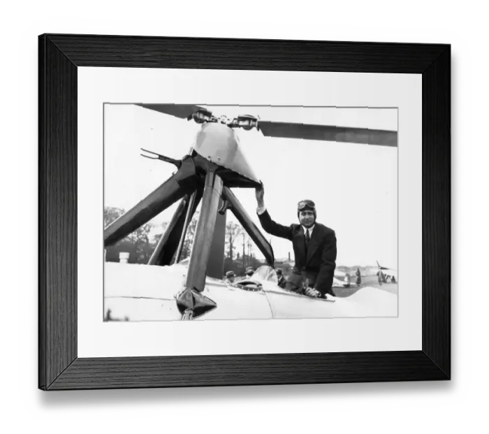 Framed Print : Juan de la Cierva (1895-1936) in the cockpit Framed Print : Juan de la Cierva (1895-1936) in the cockpit