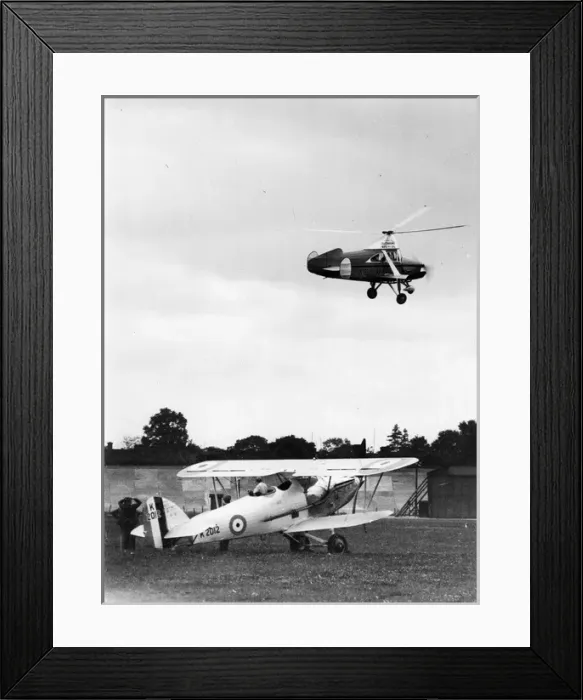Framed Print : Cierva C24 G-ABLM flying over Hawker Audax K2012 Framed Print : Cierva C24 G-ABLM flying over Hawker Audax K2012