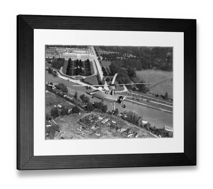 Framed Print : Avro 671 Cierva C30A G-ACWO over Hampton Court Framed Print : Avro 671 Cierva C30A G-ACWO over Hampton Court