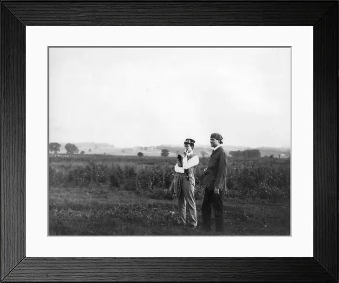 Framed Print : Orville Wright and Griffith Brewer at Huffman Prairie 1914 Framed Print : Orville Wright and Griffith Brewer at Huffman Prairie 1914