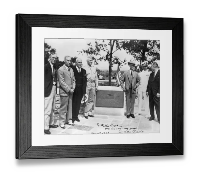 Framed Print : Orville Wright (third from right) at the memorial Framed Print : Orville Wright (third from right) at the memorial