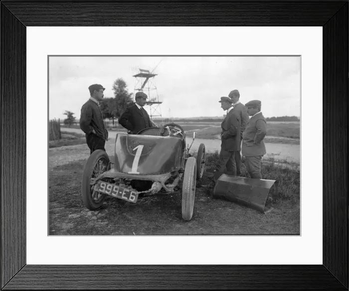 Framed Print : Wilbur Wright examining the engine of the Delage Framed Print : Wilbur Wright examining the engine of the Delage