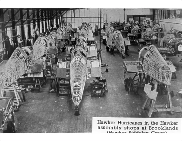 Hawker Hurricanes in the Hawker assembly shops at Brooklands