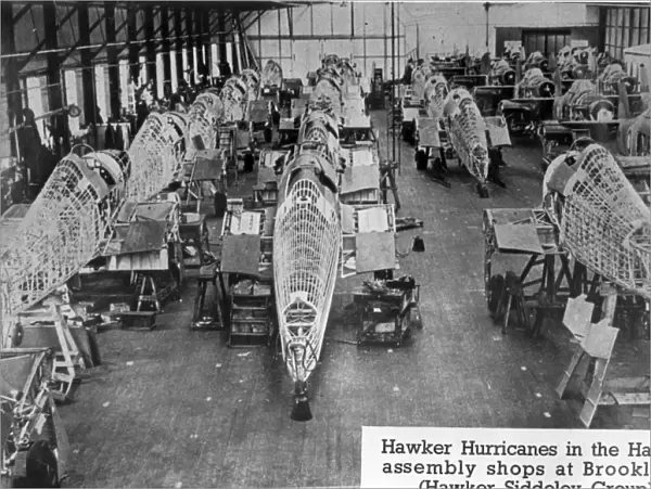 Hawker Hurricanes in the Hawker assembly shops at Brooklands