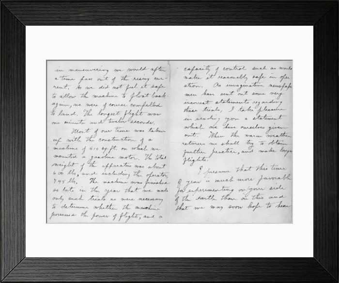 Framed Print : Letter from Wilbur Wright to Lawrence Hargrave Framed Print : Letter from Wilbur Wright to Lawrence Hargrave