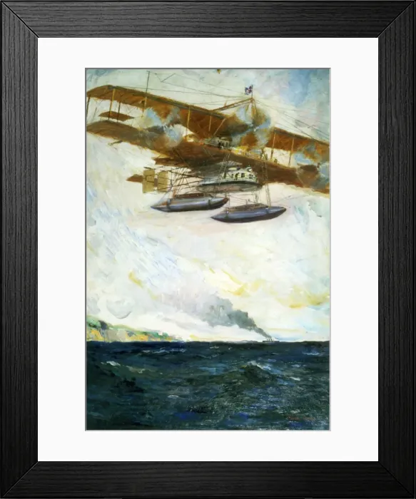 Framed Print : Oil on board by Cyrus Cuneo of an imaginary flying boat Framed Print : Oil on board by Cyrus Cuneo of an imaginary flying boat