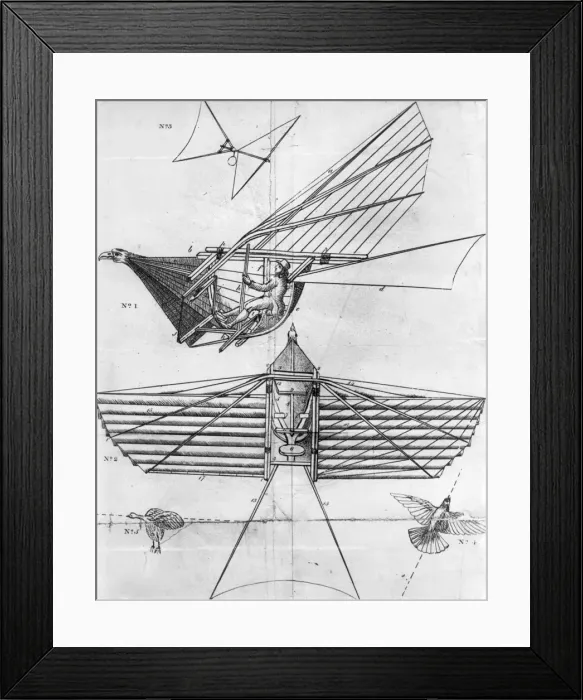 Framed Print : Thomas Walkers proposed ornithopter Framed Print : Thomas Walkers proposed ornithopter
