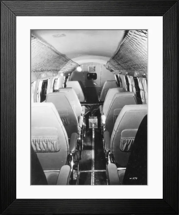 Framed Print : Lockheed Electra cabin facing forwards Framed Print : Lockheed Electra cabin facing forwards