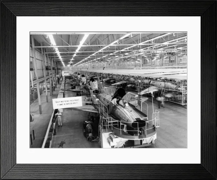 Framed Print : F-100 Super Sabres on the final assembly line Framed Print : F-100 Super Sabres on the final assembly line