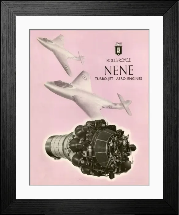 Framed Print : Rolls Royce Nene brochure cover Framed Print : Rolls Royce Nene brochure cover