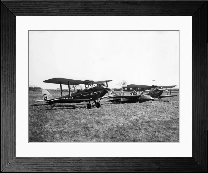 Framed Print : Two pre-production de Havilland DH60 Moth including G-EBLX Framed Print : Two pre-production de Havilland DH60 Moth including G-EBLX