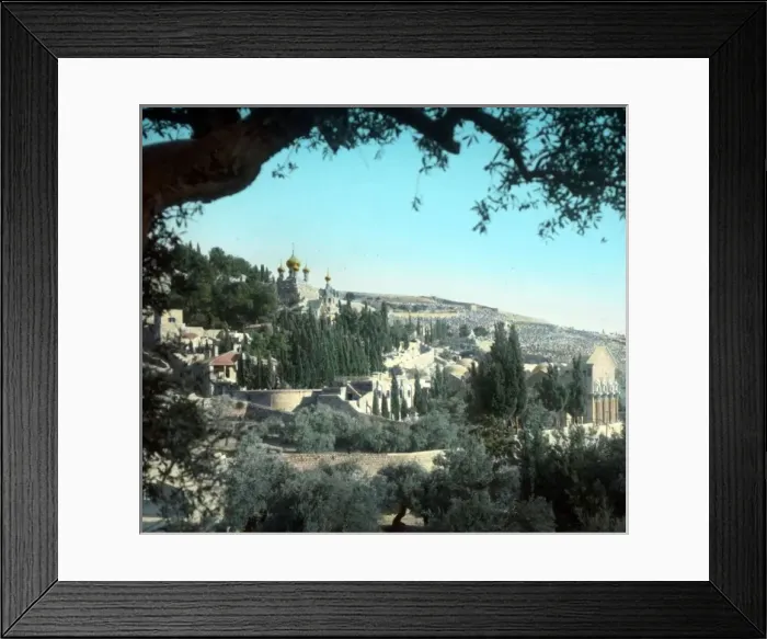 Framed Print : Garden of Gethsemane - An O E Simmonds view Framed Print : Garden of Gethsemane - An O E Simmonds view