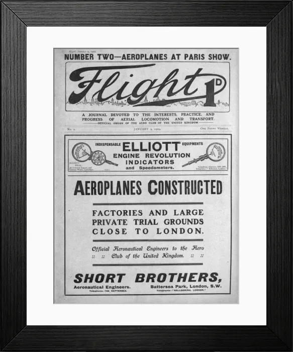 Framed Print : The front cover of the second issue of Flight Magazine Framed Print : The front cover of the second issue of Flight Magazine