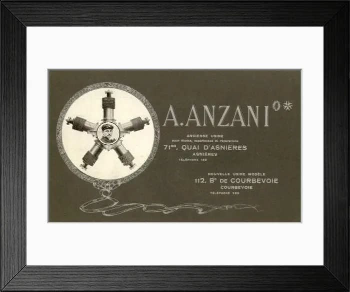Framed Print : Anzani brochure cover 1910 Framed Print : Anzani brochure cover 1910