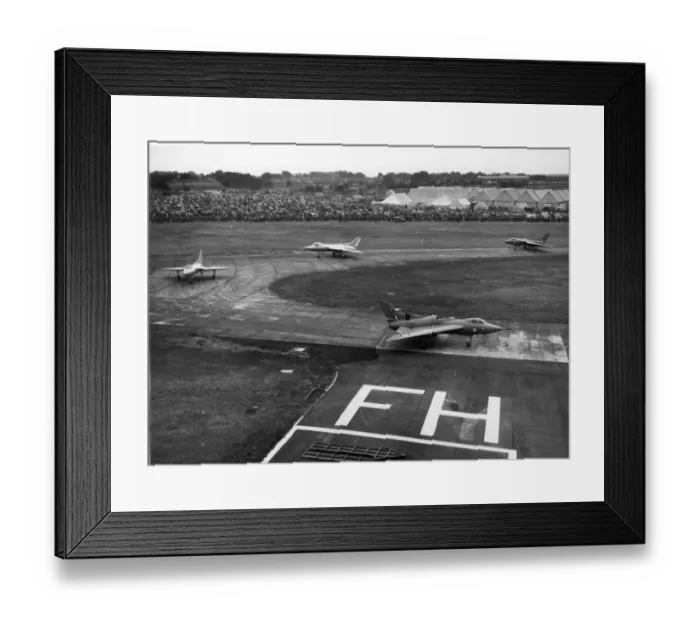 Framed Print : Four Avro 707s taxi past the crowd Framed Print : Four Avro 707s taxi past the crowd