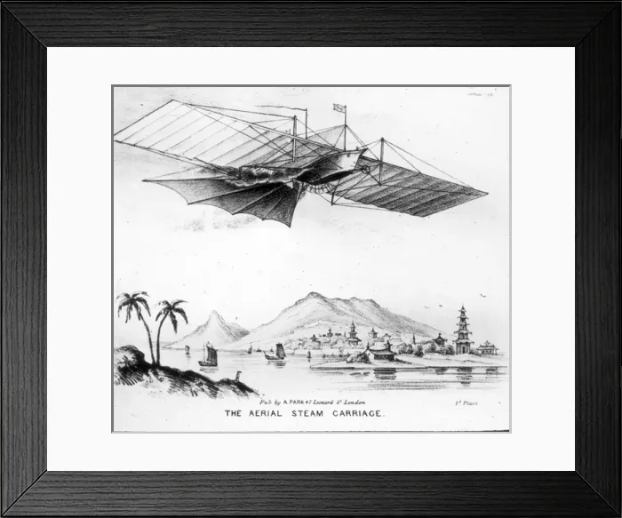 Framed Print : Hensons Aerial Steam Carriage of 1843 Framed Print : Hensons Aerial Steam Carriage of 1843