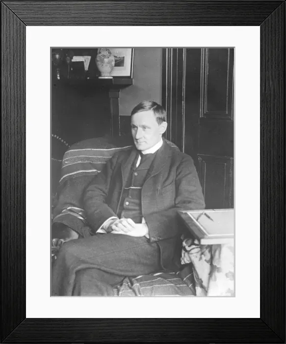 Framed Print : Percy Sinclair Pilcher 1866-1899 in his study Framed Print : Percy Sinclair Pilcher 1866-1899 in his study