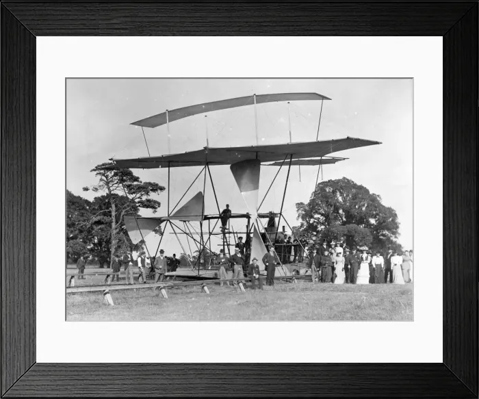 Framed Print : Hiram Maxims flying machine at Baldwyns Park Kent Framed Print : Hiram Maxims flying machine at Baldwyns Park Kent
