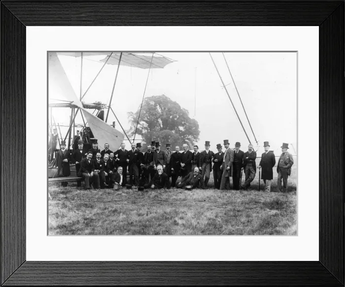 Framed Print : Sir Hiram Maxim and his first aeroplane Framed Print : Sir Hiram Maxim and his first aeroplane