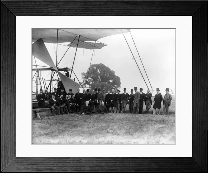 Framed Print : Sir Hiram Maxim and his first aeroplane Framed Print : Sir Hiram Maxim and his first aeroplane