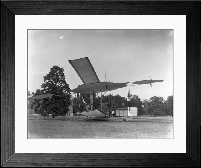 Framed Print : Hiram Maxims flying machine at Baldwyns Park, Kent Framed Print : Hiram Maxims flying machine at Baldwyns Park, Kent