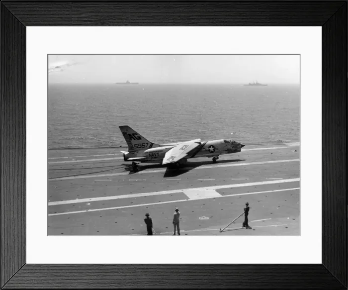 Framed Print : Vought F-8C Crusader 6957 takes the wire Framed Print : Vought F-8C Crusader 6957 takes the wire