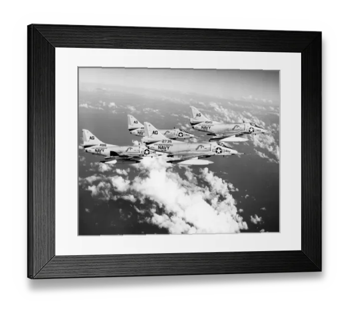 Framed Print : Four Douglas A-4B Skyhawks 142736 144888 144916 & 144949 Framed Print : Four Douglas A-4B Skyhawks 142736 144888 144916 & 144949