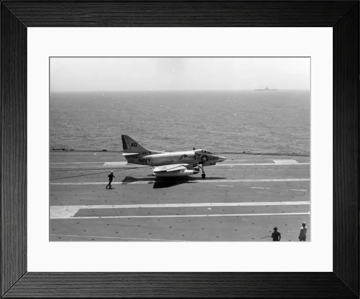 Framed Print : A Douglas A-4B Skyhawk 144978 takes the wire Framed Print : A Douglas A-4B Skyhawk 144978 takes the wire