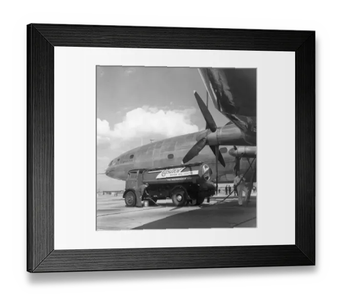 Framed Print : The sole Bristol Brabazon G-AGPW has its oil topped up Framed Print : The sole Bristol Brabazon G-AGPW has its oil topped up