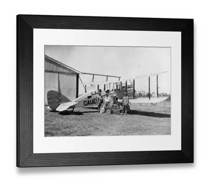 Framed Print : Arrival of the first de Havilland DH9C G-AUEja at Charlevil Framed Print : Arrival of the first de Havilland DH9C G-AUEja at Charlevil