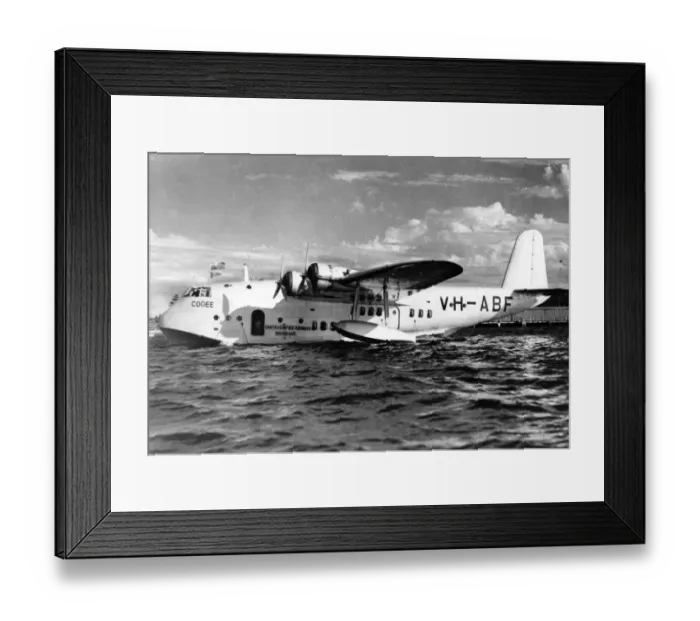 Framed Print : Short S23 Empire Flying Boat VH-ABF Cooee of Qantas Framed Print : Short S23 Empire Flying Boat VH-ABF Cooee of Qantas