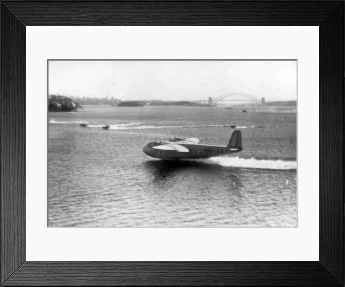 Framed Print : Short S23 Empire Flying Boat VH-ABF Cooee of Qantas Framed Print : Short S23 Empire Flying Boat VH-ABF Cooee of Qantas