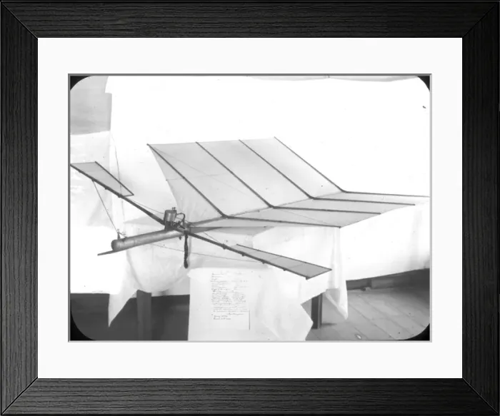 Framed Print : Compressed air flying machine shown at Chicago Exhibition Framed Print : Compressed air flying machine shown at Chicago Exhibition