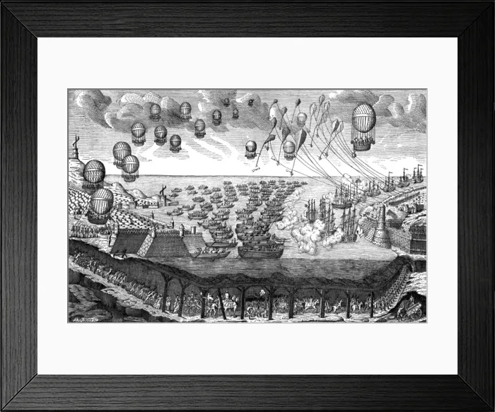 Framed Print : A projected invasion of England published in France in 1803 Framed Print : A projected invasion of England published in France in 1803