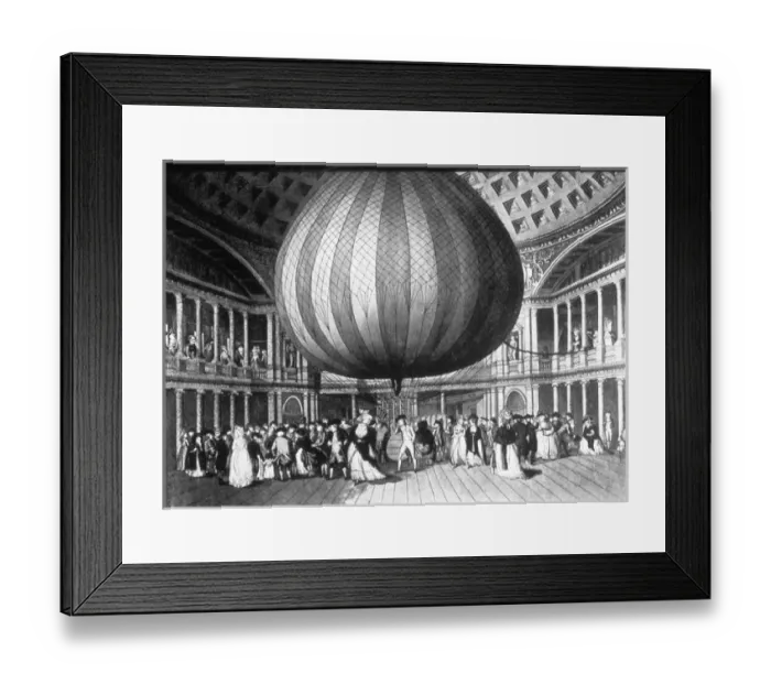 Framed Print : Lunardis balloon exhibited at the Pantheon in 1784 Framed Print : Lunardis balloon exhibited at the Pantheon in 1784
