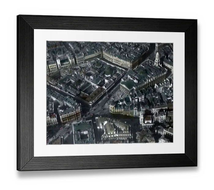 Framed Print : A coloured aerial view of the Bank of England London Framed Print : A coloured aerial view of the Bank of England London
