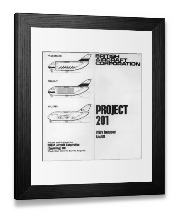 Framed Print : BAC Project 201 Utility Transport Aircraft leaflet Framed Print : BAC Project 201 Utility Transport Aircraft leaflet